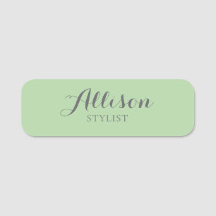 Stylish Modern Minimalist Sage Green Name & Title Tag