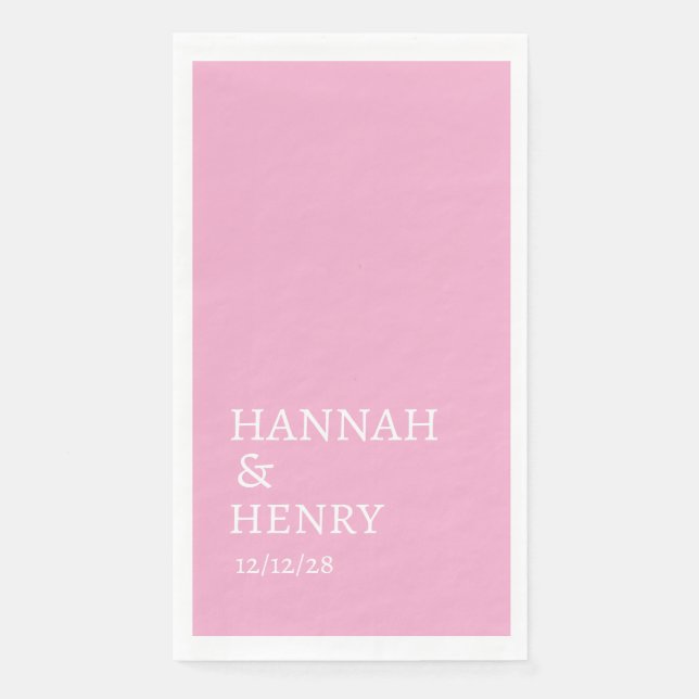 STYLISH MODERN MINIMALIST SCRIPT CUSTOM WEDDING  NAPKIN (Front)
