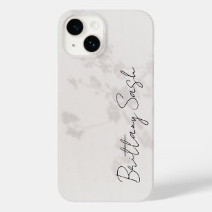 Stylish Modern Minimalist White Monogram Name Case-Mate iPhone 14 Case
