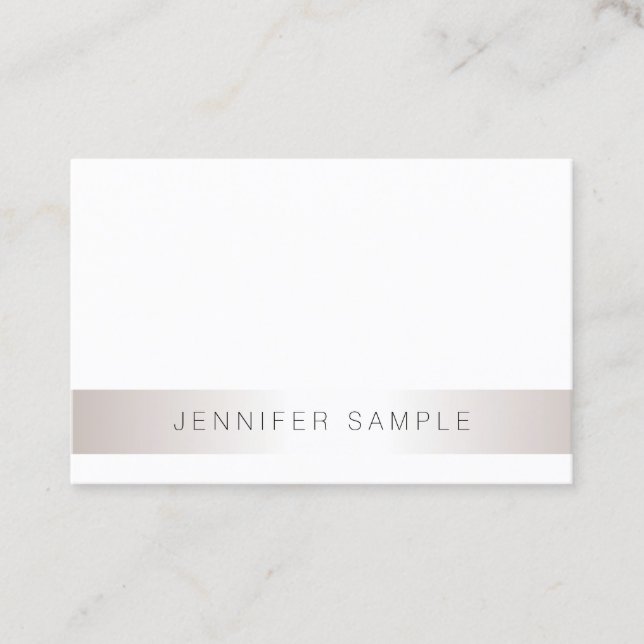 Stylish Modern Minimalistic Plain Trendy Salon Business Card (Front)