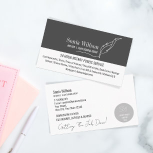 Stylish Modern Mobile Notary & Loan Signing Agent Business Card