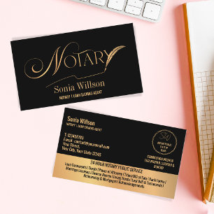 Stylish Modern Mobile Notary & Loan Signing Agent Business Card