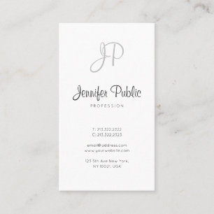 Stylish Modern Monogram Calligraphy Simple Design Business Card
