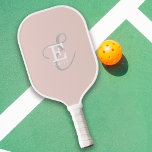 Stylish Modern Monogram Typography Blush Pink Pickleball Paddle<br><div class="desc">A stylish unique monogram design featuring your name and monogram accents this custom pickleball paddle with classic serifs and a more ornate script typography in a balanced symmetry. The three elements blend together beautifully to create your own personal branding logo. Shown here with a soft blush pink background with monogram...</div>