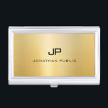 Stylish Modern Monogrammed Elegant Gold Look Business Card Holder<br><div class="desc">Stylish Modern Monogrammed Elegant Gold Look Template Business Card Holder. Perfect for Attorneys,  Lawyers,  Corporate Professionals,  Stylists,  Designers,  Teachers,  Realtors,  Brokers,  Directors,  Managers,  Consultants,  Architects,  Engineers,  Real Estate Agents,  Accountants,  Musicians,  all Professions.</div>