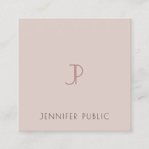 Stylish Modern Monogrammed Template Personalized Square Business Card