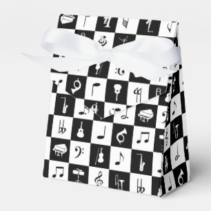 Stylish Modern Music Notes and Instruments Favour Box