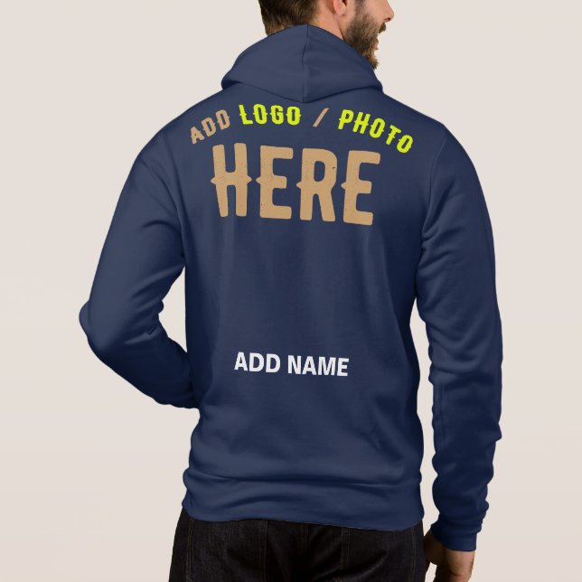 STYLISH MODERN NAVY BLUE VERIFIED BRANDED HOODIE (Back)