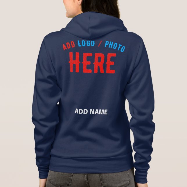 STYLISH MODERN NAVY BLUE VERIFIED BRANDED HOODIE (Back)