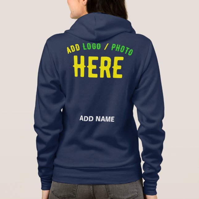 STYLISH MODERN NAVY BLUE VERIFIED BRANDED HOODIE (Back)