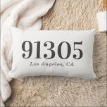 Stylish Modern Personalised Zip Code Lumbar Cushion<br><div class="desc">Embrace the beauty of simplicity with our Modern Minimalist Personalised Zip Code Lumbar Pillow. This elegant and customisable accent piece is more than just a pillow; it's a memory, a moment, and a place all in one. Add your special zip code to celebrate a new home, commemorate an anniversary, or...</div>