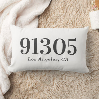 Stylish Modern Personalised Zip Code Lumbar Cushion