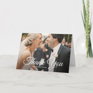 Stylish Modern Photo Custom Wedding Thank You Card
