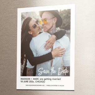 Stylish Modern Photo Save the Date Magnet Card