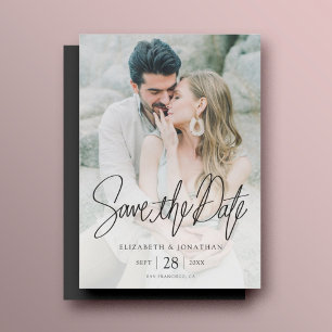 Stylish Modern Photo Save the Date Wedding  Magnetic Invitation