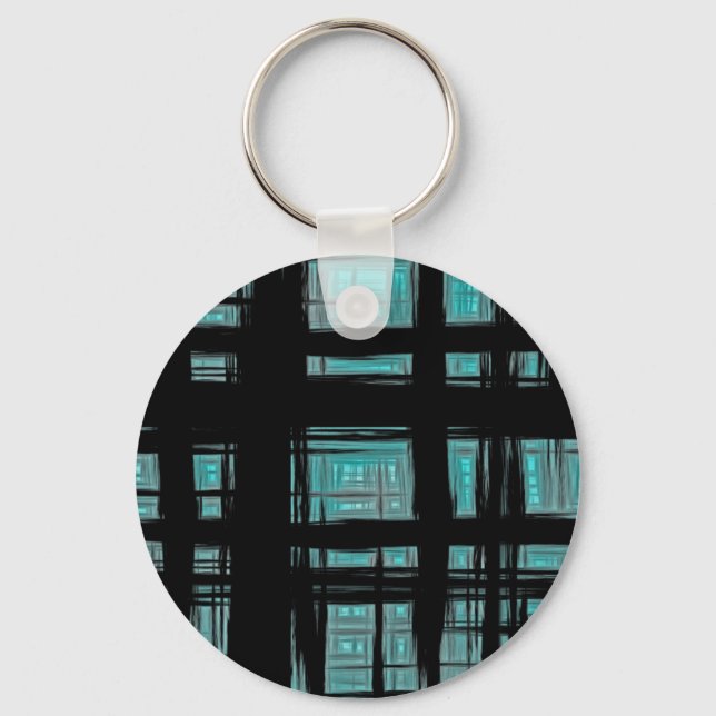 Stylish Modern Plaid Pattern Key Ring (Front)