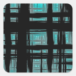 Stylish Modern Plaid Pattern Square Sticker
