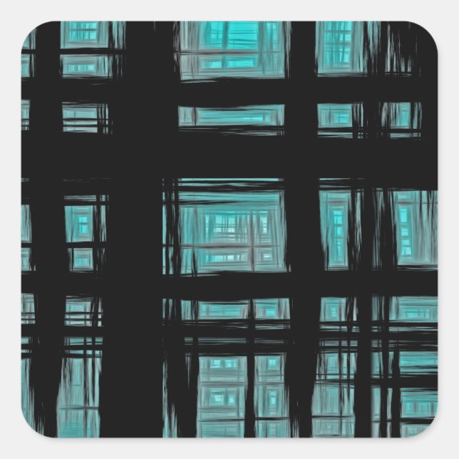 Stylish Modern Plaid Pattern Square Sticker (Front)