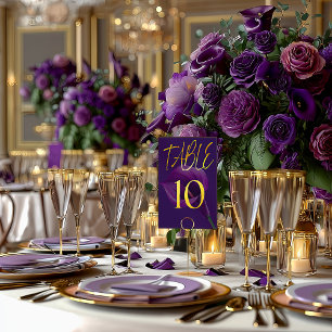 Stylish Modern Purple Calla Lily Table Number