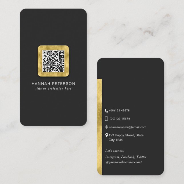 Stylish Modern QR code scannable networking Business Card (Front/Back)
