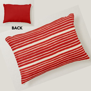 Stylish Modern Red and White Stripes Decorative Cushion
