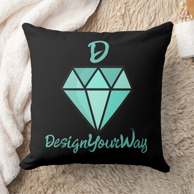 stylish modern retro diamond black topography cushion (Blanket)