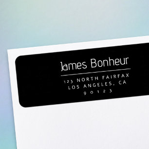 Stylish Modern Return Address Black & White
