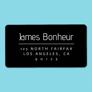 Stylish Modern Return Address Black & White Label