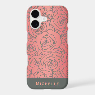 Stylish Modern Rose Pattern with Your Name