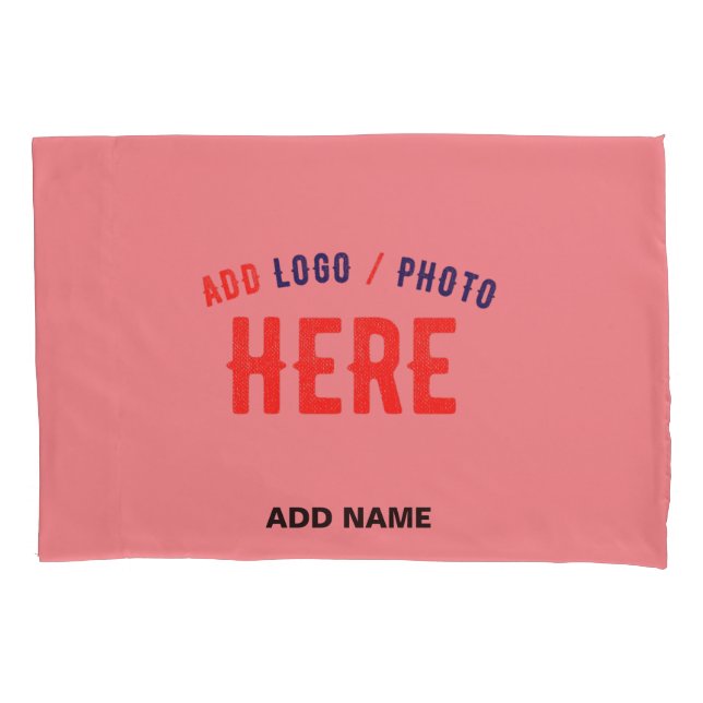STYLISH MODERN SALMON PINK VERIFIED BRANDED PILLOWCASE (Front)