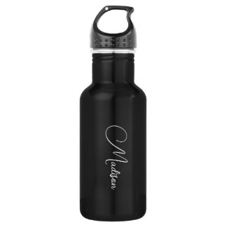 Stylish Modern Script Name Black 532 Ml Water Bottle