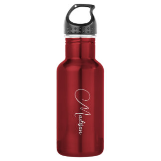 Stylish Modern Script Name Red 532 Ml Water Bottle