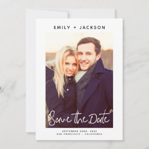 Stylish Modern Script Save the Date Photo