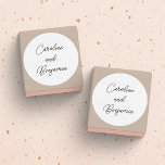 Stylish Modern Script Wedding Names White Classic Round Sticker<br><div class="desc">Stylish Modern Script Wedding Names Classic Round Sticker with White Background</div>