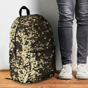 Stylish Modern Shinny Gold Mermaid Sequins Printed Backpack