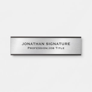 Stylish Modern Silver Glamourous Template Door Sign