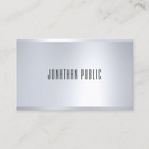 Stylish Modern Silver Look Glamour Elegant Plain Business Card