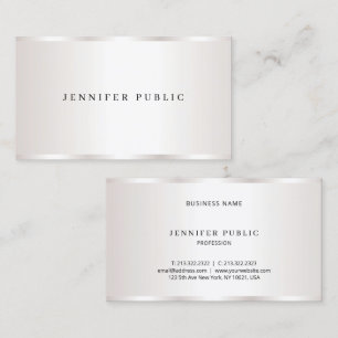 Stylish Modern Silver Professional Design Glamour Business Card
