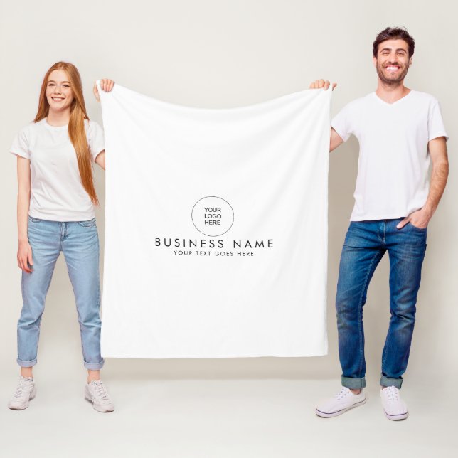 Stylish Modern Simple Template Company Logo Here Fleece Blanket (In Situ)