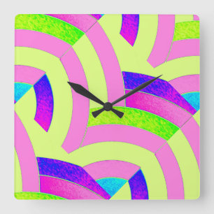 stylish modern sophisticated chevrons square wall clock