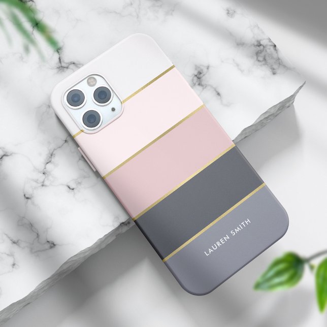 Stylish Modern Stripes Personalised Case-Mate iPhone Case (Creator Uploaded)