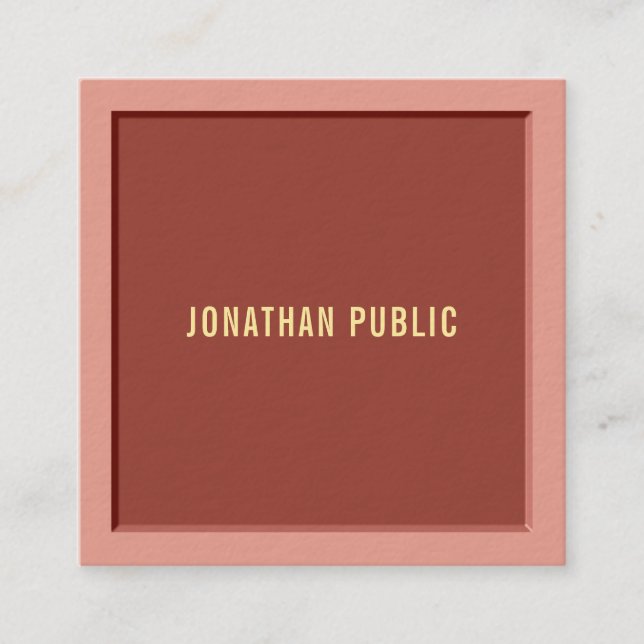 Stylish Modern Template Professional Luxury Elite Square Business Card (Front)