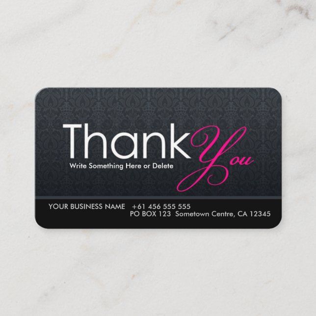 Stylish Modern Thank You Business Card (Front)