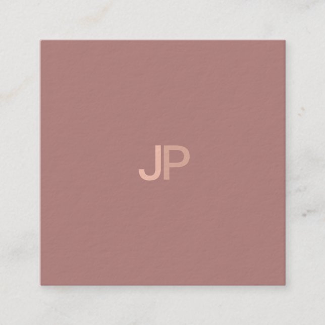 Stylish Modern Trendy Design Monogram Plain Luxury Square Business Card (Front)