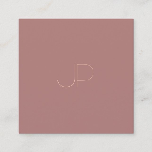 Stylish Modern Trendy Design Monogram Plain Luxury Square Business Card (Front)