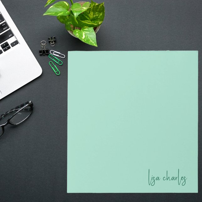 Stylish Modern Trendy Pastel & Green Elegant Notepad (Creator Uploaded)