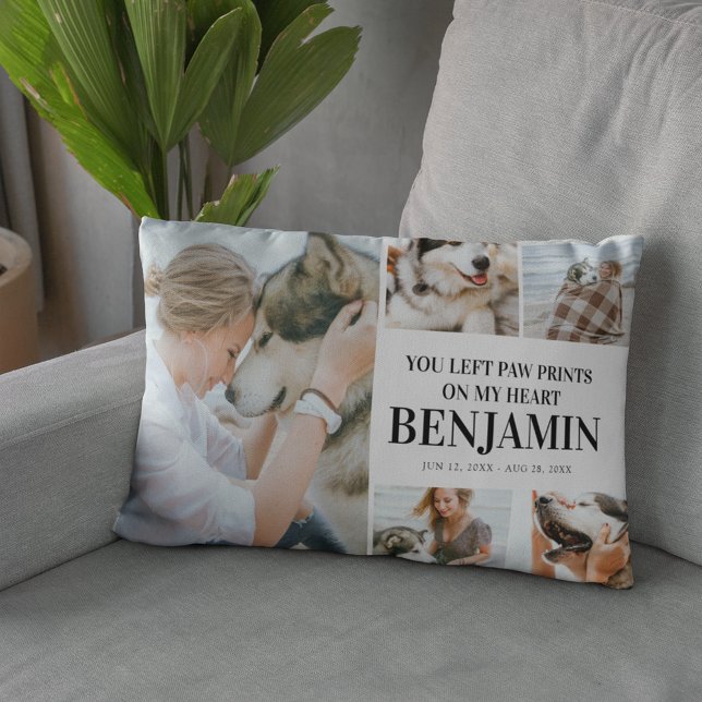 Stylish Modern Tribute Quote Photo Pet Remembrance Decorative Cushion (Creator Uploaded)