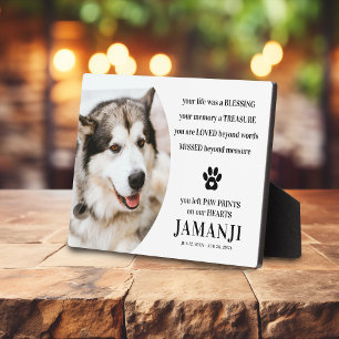 Stylish Modern Tribute Quote Photo Pet Remembrance Plaque