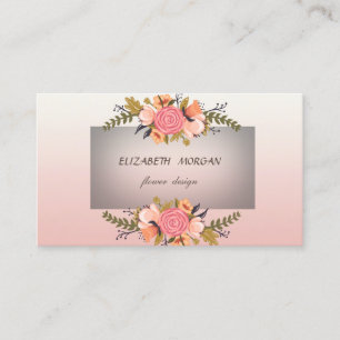 Stylish Modern Watercolor Flowers Business Card