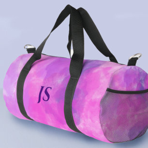 Stylish Modern Watercolor Girls Pink Custom Duffle Bag